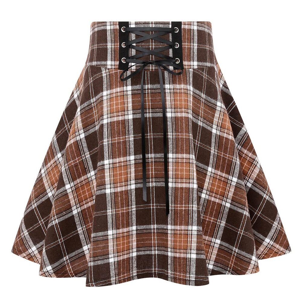 5114 Fall Skirts 2025 Chocolate Brown Fall Clothes High Waisted Pleated